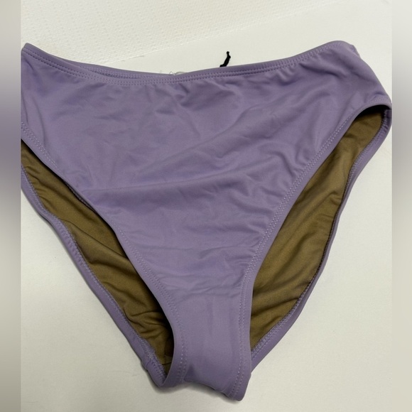 WEWOREWHAT Swim Bikini Bottoms High Cut Lavender Lilac Small NWT - Picture 3 of 8